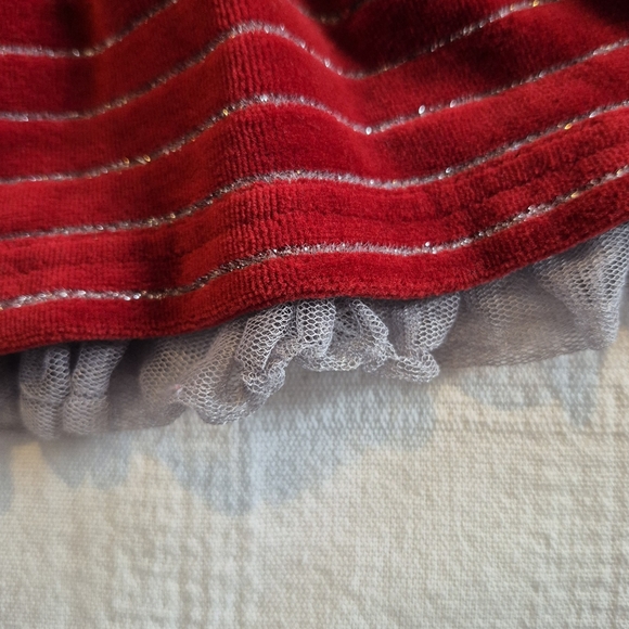 Hanna Andersson girls size 80 or 18-24 months burgundy velour 3/4 sleeve - Picture 4 of 6